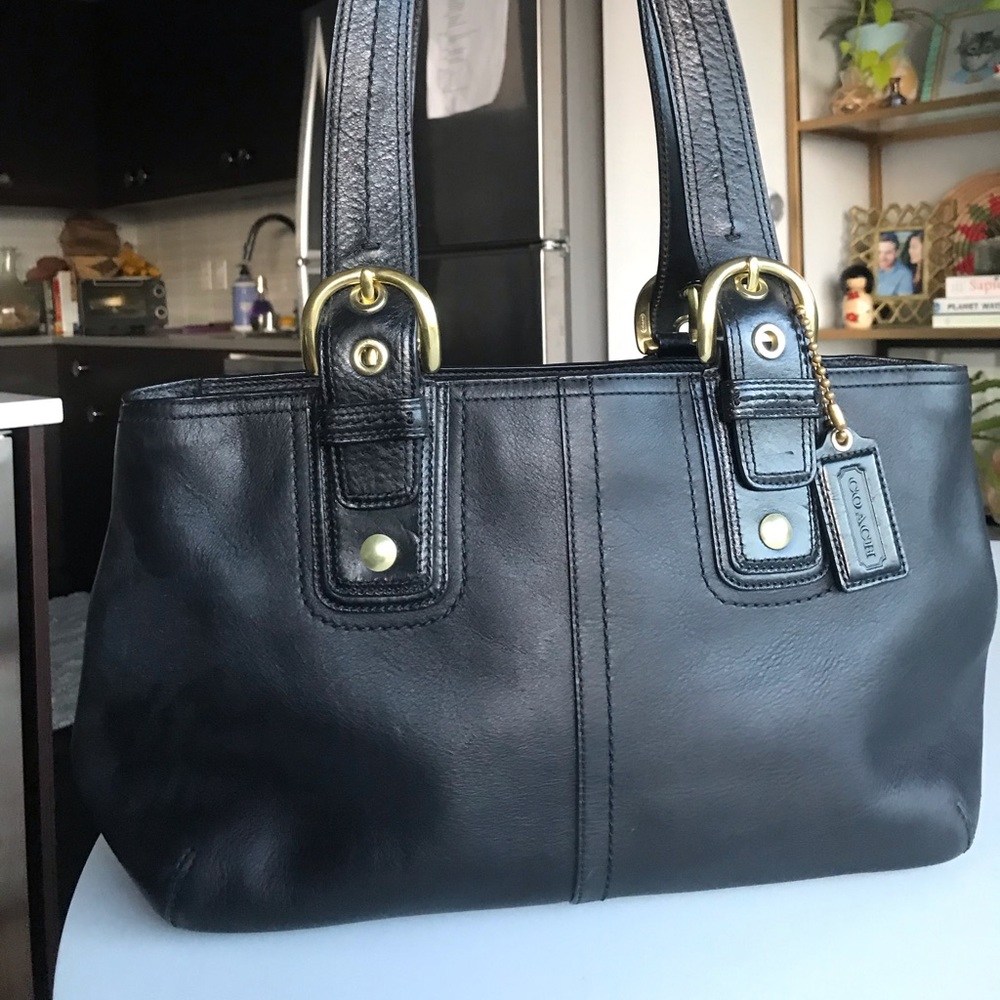 Beautiful Coach black leather bag